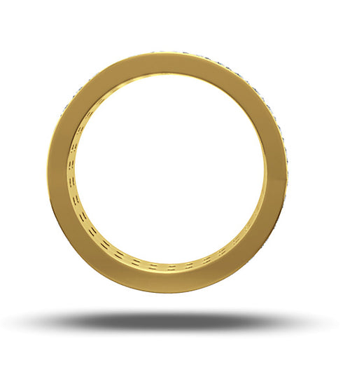 Mens 2ct H/Si Diamond 18K Gold Full Band Ring
